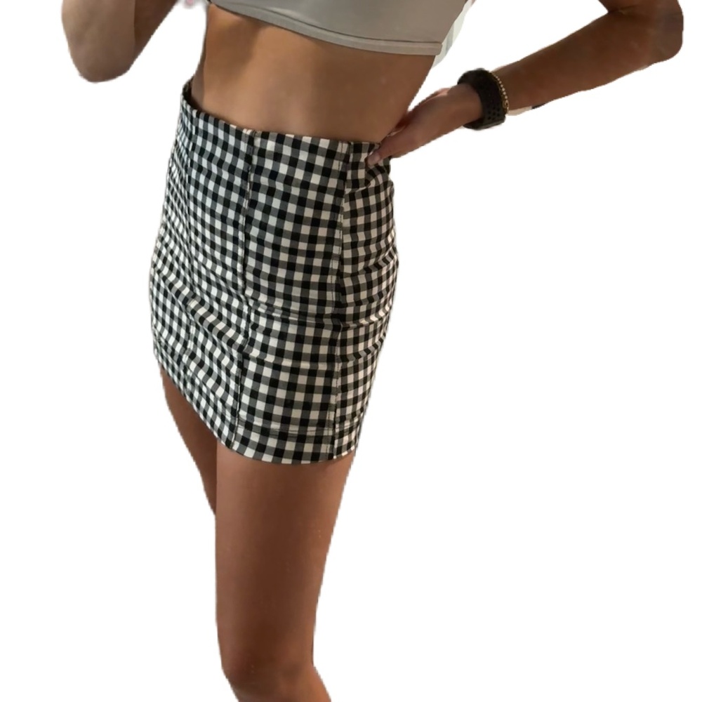 Free People Modern Femme Novelty gingham mini skirt 4